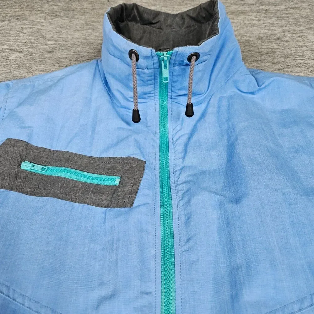 Vintage NILS Skiwear Mens M Vest Aspen Ski Full Zip Blue Entrant Fabric USA Made